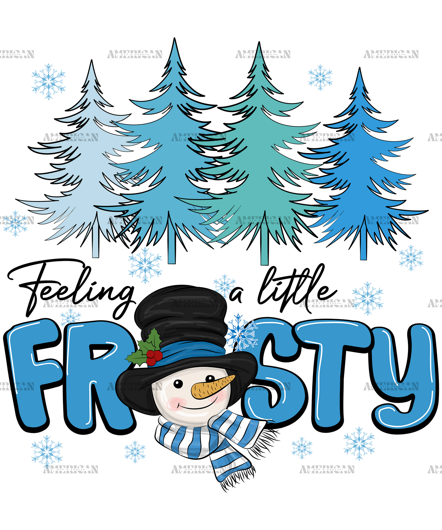 Snowman Feeling A Little Frosty DTF Transfer