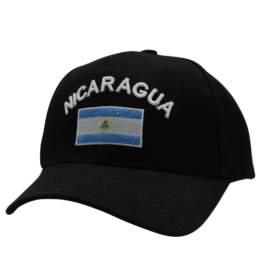 Flag Embroidered Black Caps